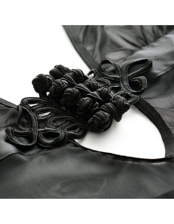 Erotic Lingerie Sexy mesh Perspective Adult Fun Pajamas Set deep V Underwear