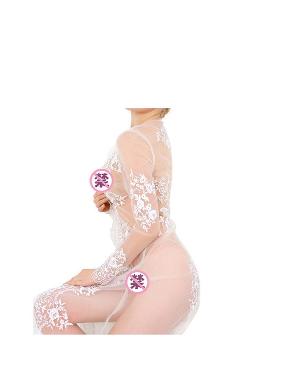 Explosion Models Perspective Lace Long Nightdress Sexy Lingerie Sexy Pajamas Source of a Generation