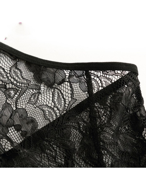 Sexy Lingerie Sexy Pajamas deep V Lace Perspective Sexy Temptation Underwear Set New