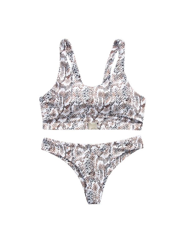 Women's Swimming Suit Sexy Snake Print Bikini Swimsuit Women Swimwear Push-up Padded Bra Swimsuit