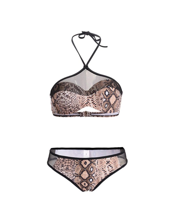 four- Bikini Swimwear Women Swimsuit Bikini Set Beading Bandage Push Up Leopard Bathing Suit Beach Wear