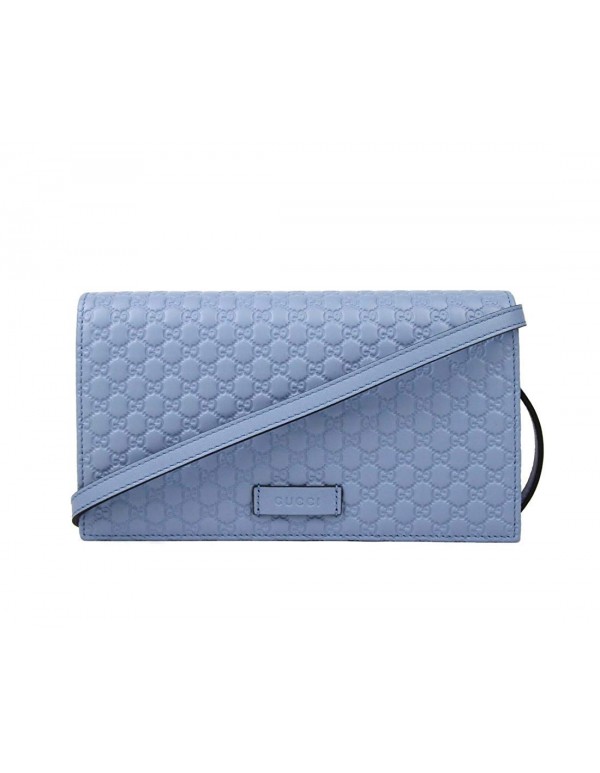 Gucci Light Blue Leather Crossbody Wallet Bag 466507 4503