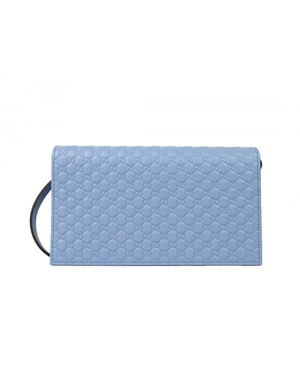 Gucci Light Blue Leather Crossbody Wallet Bag 466507 4503