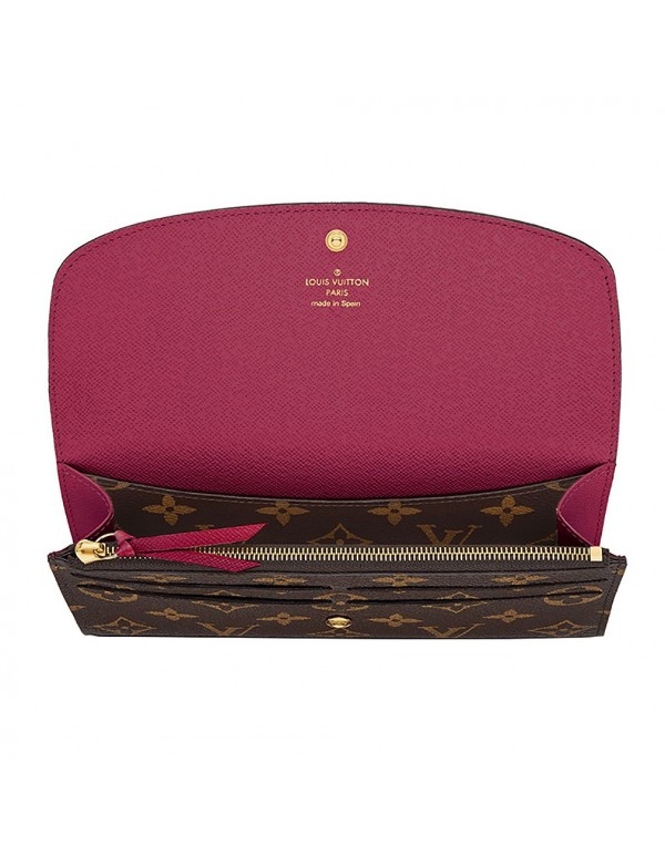 Louis Vuitton Monogram Canvas Monogram Canvas Emilie Wallet Article: M60697 Fuchsia