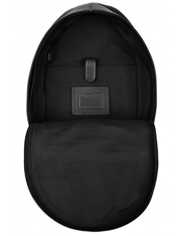 Coach New York Men's F11236 Leather Baseball Seam Crossbody Messenger Backpack Black