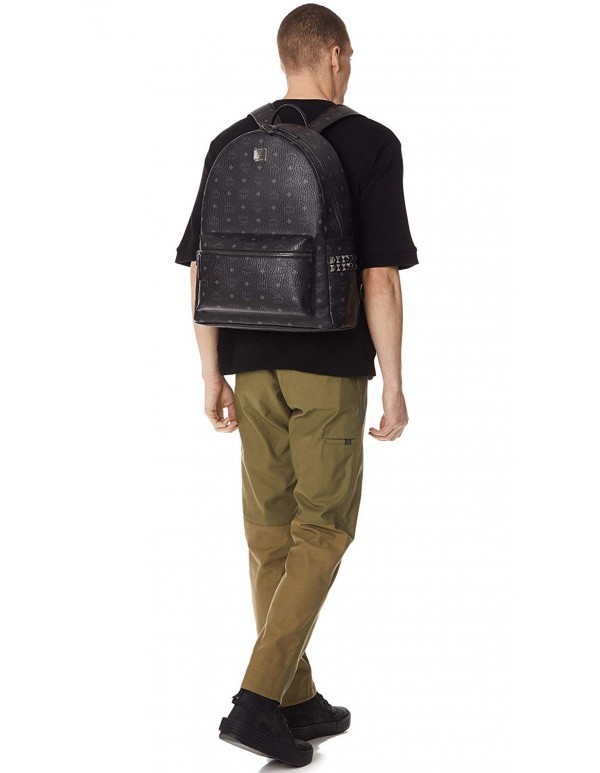 MCM Men's Stark Large Side Stud Backpack, Black, One Size