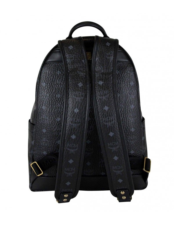 MCM Unisex Black/Red Canvas Coated Medium Backpack With Logo MMK8AVE31BK001