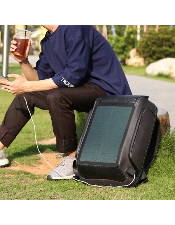Multifunctional Computer Bag Beam Energy Backpack Flexible Solar Usb Charging Backpack Multifunction - Black_15.6