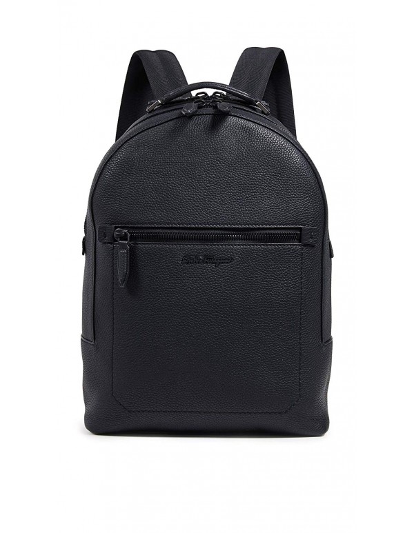 Salvatore Ferragamo Men's Firenze Leather Backpack, Black, One Size