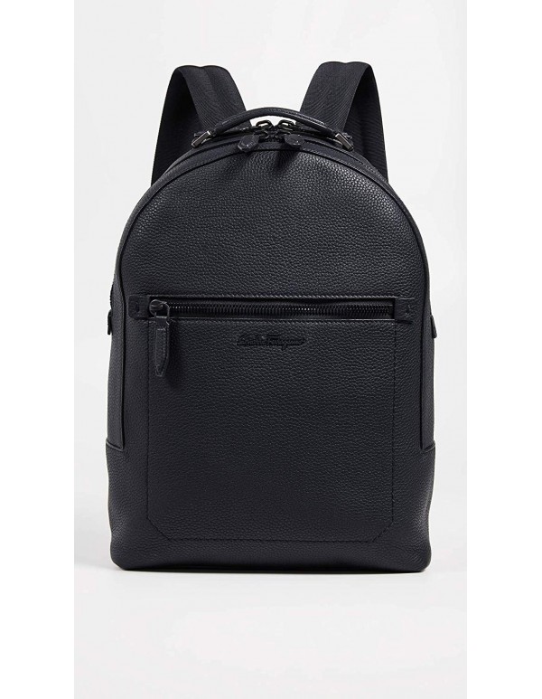 Salvatore Ferragamo Men's Firenze Leather Backpack, Black, One Size