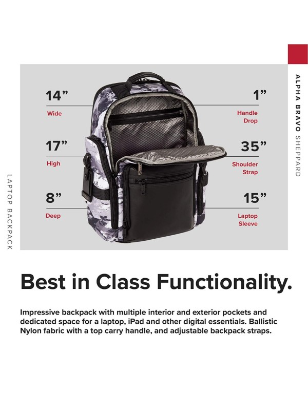 TUMI - Alpha Bravo Sheppard Deluxe Brief Pack Laptop Backpack - 15 Inch Computer Bag for Men and Women - Arctic Restoration