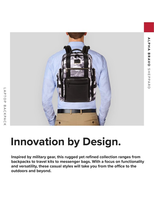 TUMI - Alpha Bravo Sheppard Deluxe Brief Pack Laptop Backpack - 15 Inch Computer Bag for Men and Women - Arctic Restoration