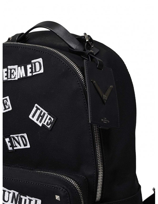 Valentino Men's NY0B0340GKL0NO Black Cotton Backpack