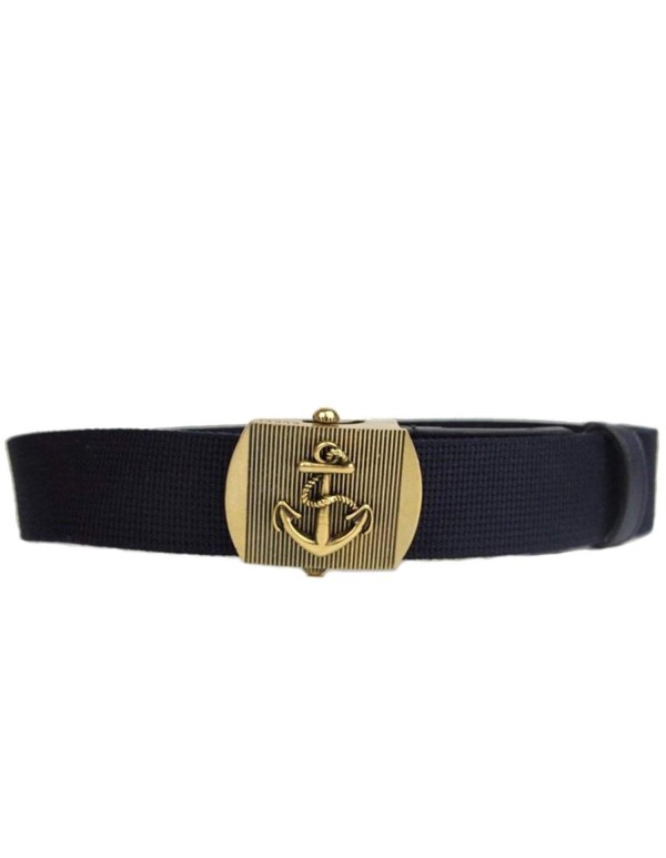 Gucci Men's Blue Fabric Brass Anchor Buckle Belt