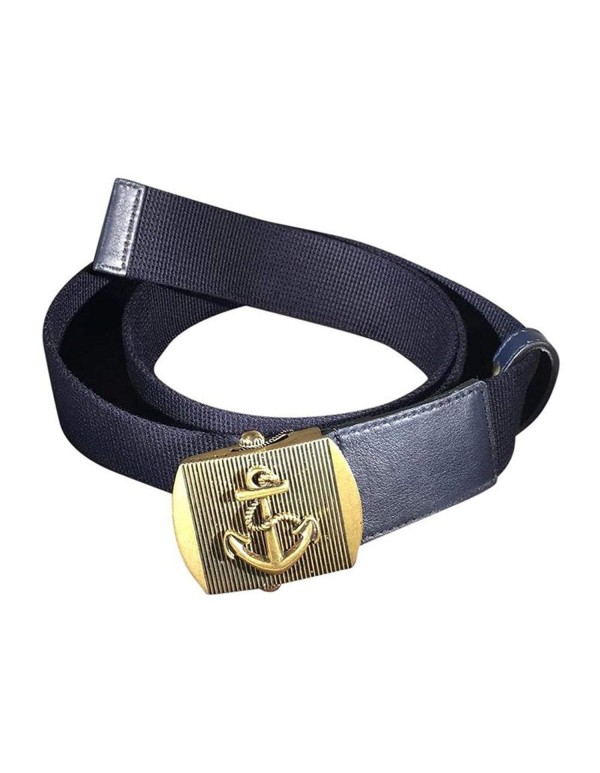 Gucci Men's Blue Fabric Brass Anchor Buckle Belt