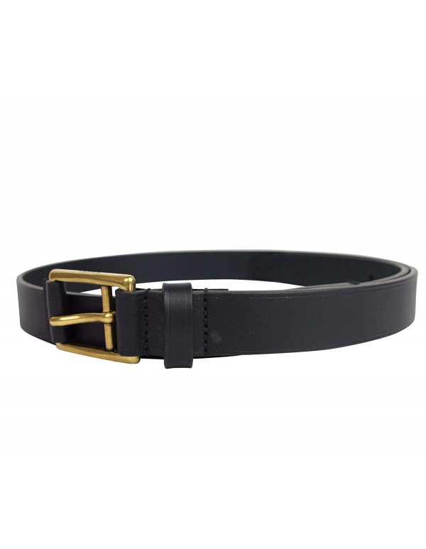 Gucci Men's Feather Navy Blue Leather Belt Gold Buckle Detail 375182 4009