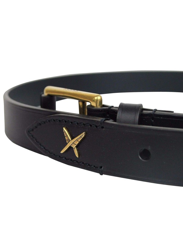 Gucci Men's Feather Navy Blue Leather Belt Gold Buckle Detail 375182 4009